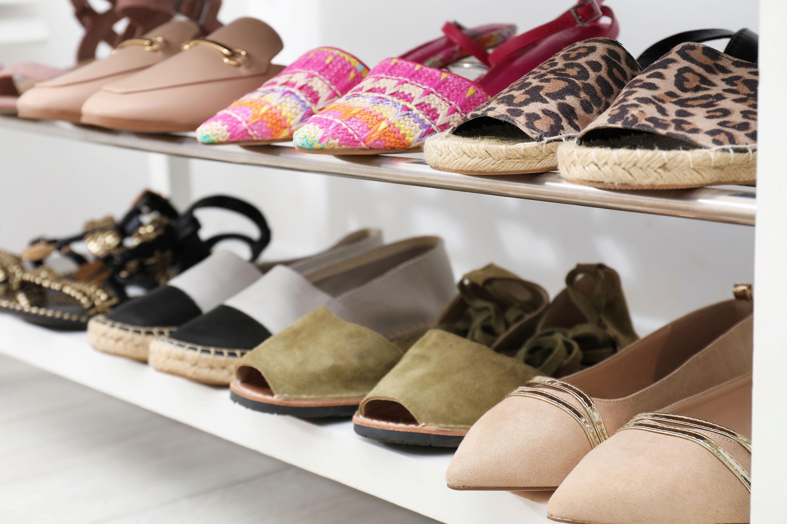 More shoes on a rack