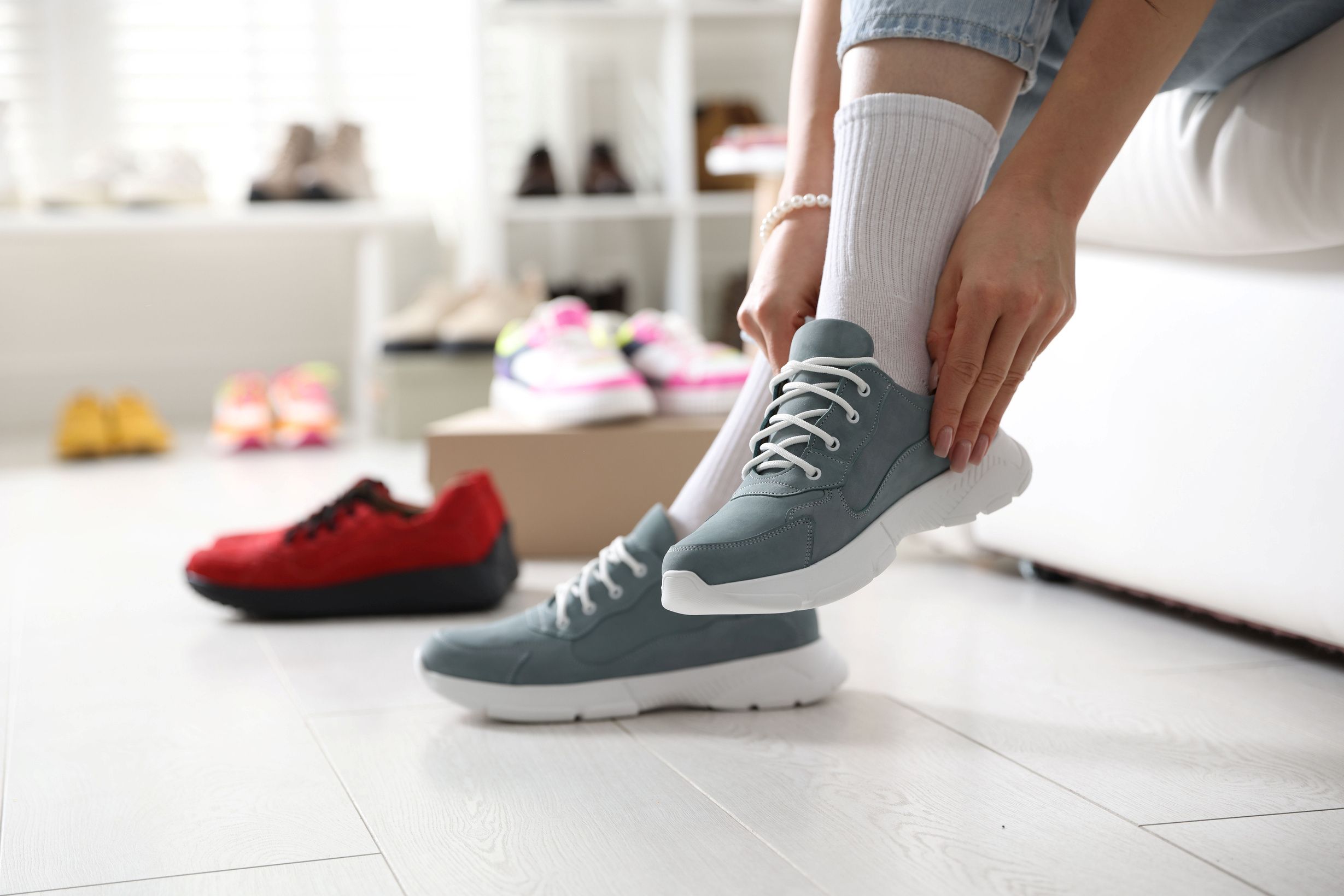Putting on shoes
