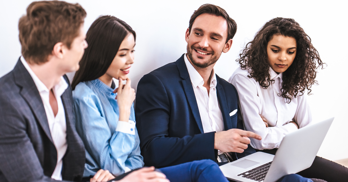 conversation among four employees