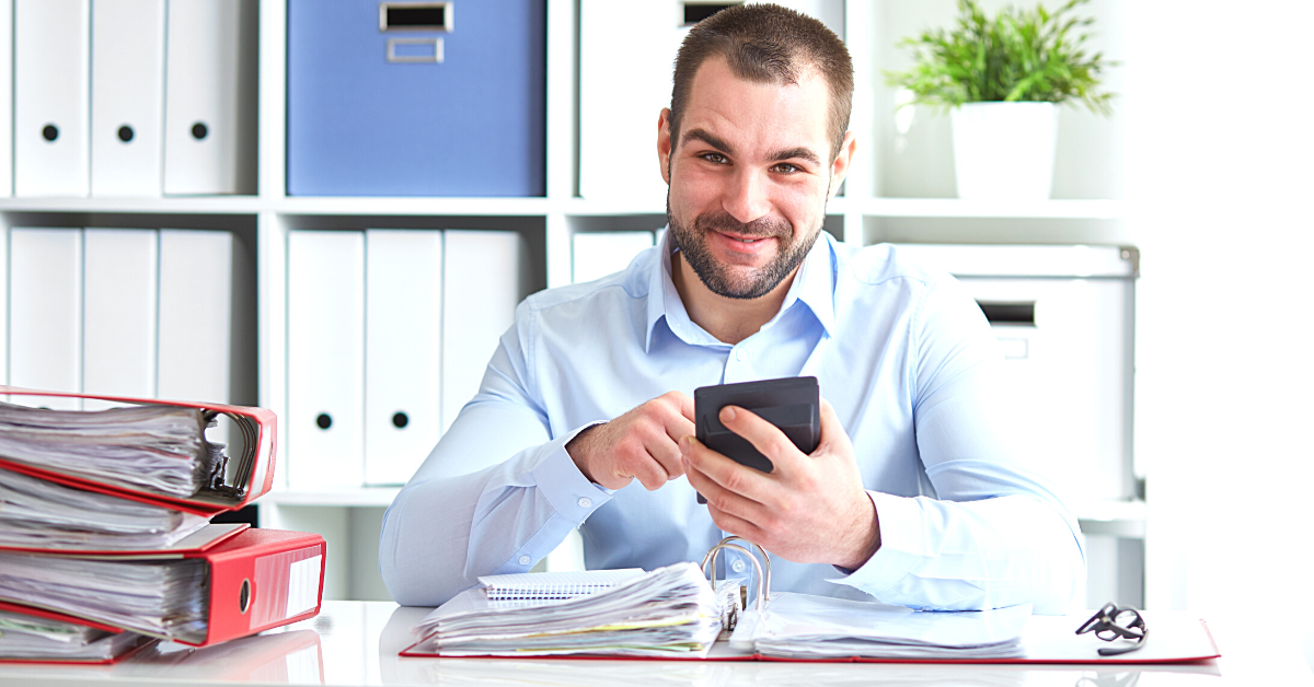 business owner managing his expenses