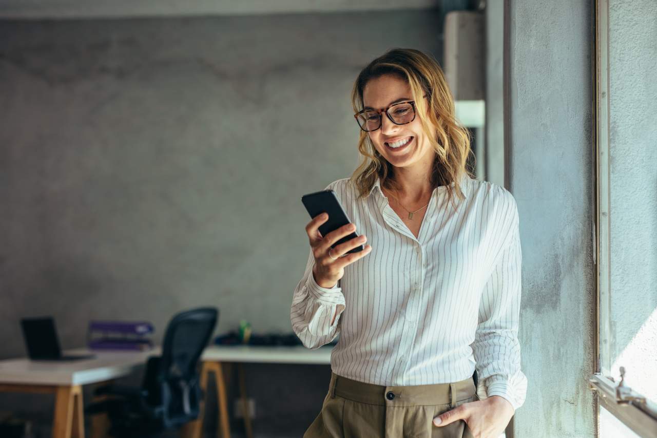 Woman achieving financial independence